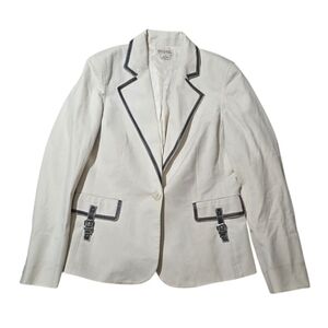 Michael Kors Women’s Beige Blazer Jacket Size 6 Faux Pocket Detail